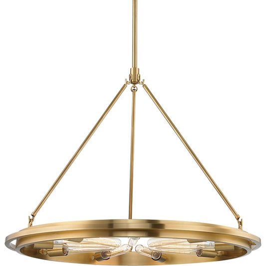 Chambers 9-Light Chandelier by Hudson Valley in polished nickel. Made from metal in a transitional style.