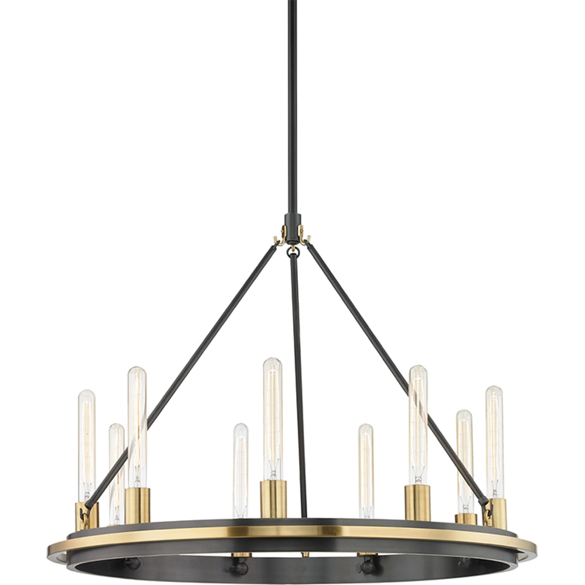 Chambers 9-Light Chandelier by Hudson Valley in polished nickel. Made from metal in a transitional style.