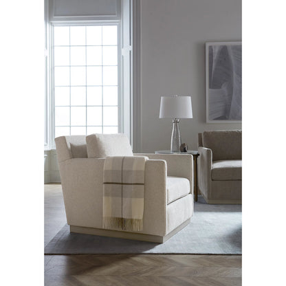 East Camden Round End Table by Fairfield Chair in white and pearl. Made from metal, poplar solids, veneers in a unique style.