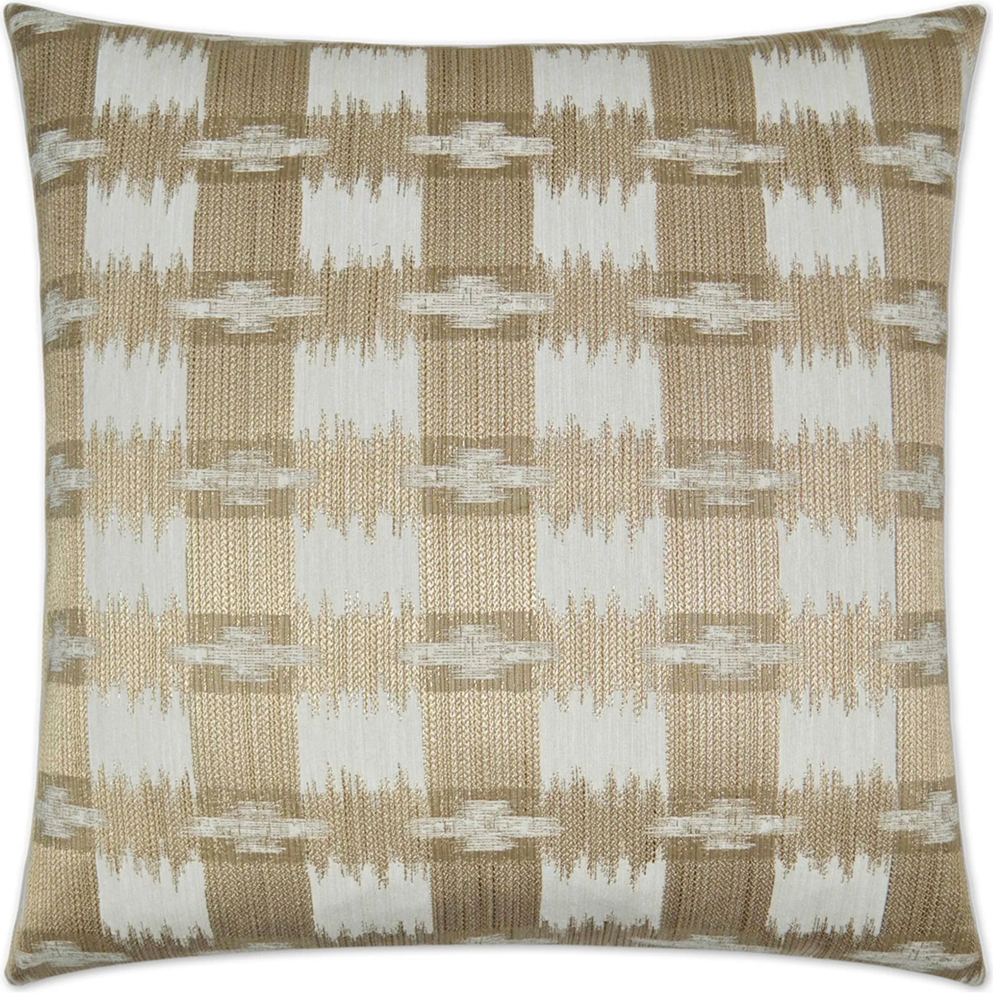 Worldly Pillow by DV Kap Home in tan. Made from 34% polyester, 34% cotton, 32% rayon in a transitional style.