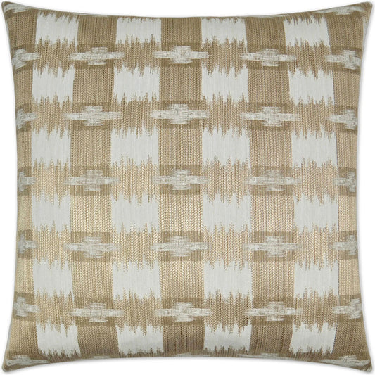 Worldly Pillow by DV Kap Home in tan. Made from 34% polyester, 34% cotton, 32% rayon in a unique style.