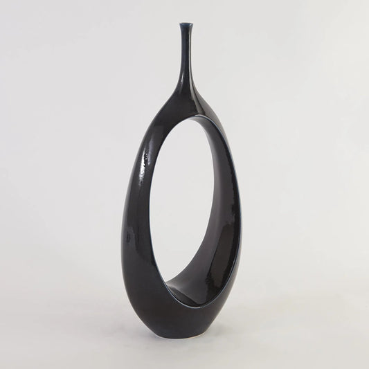 Open Oval Ring Vase by Global Views. Made from ceramic in a eclectic & global style.