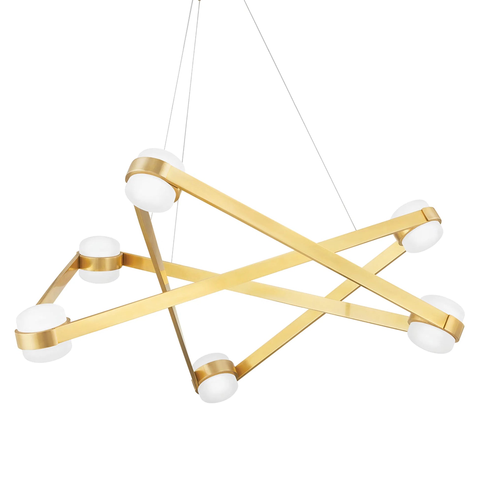 Orbit 6 Light Chandelier by Hudson Valley. Made from brass in a modern style.