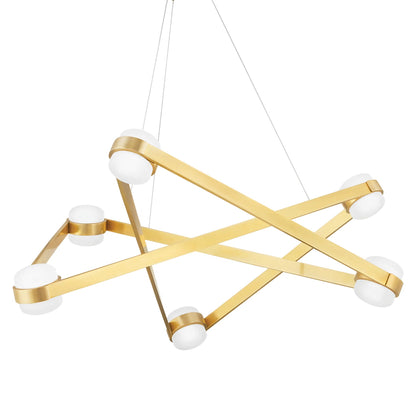 Orbit 6 Light Chandelier by Hudson Valley. Made from brass in a modern style.