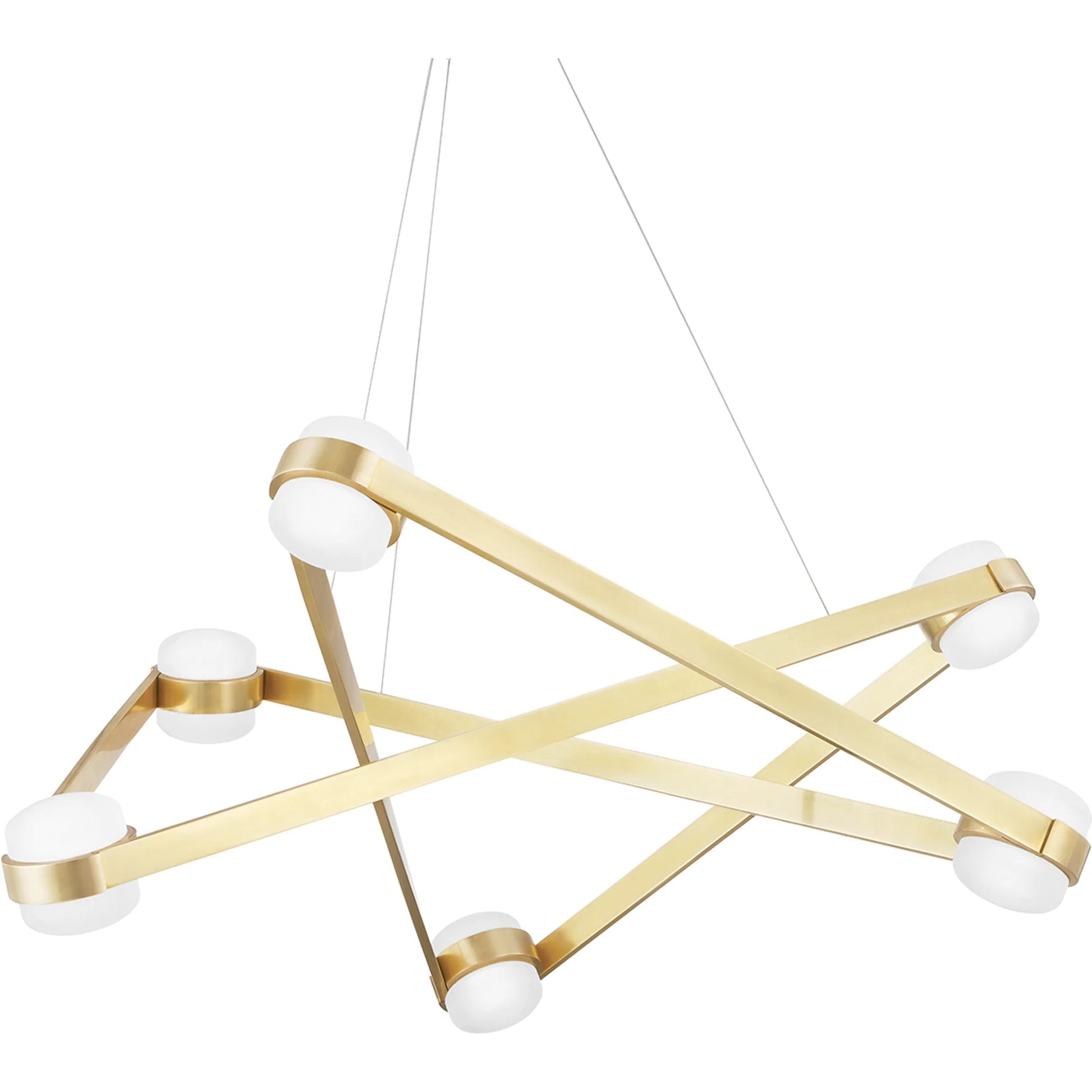 Orbit 6 Light Chandelier by Hudson Valley. Made from brass in a modern style.