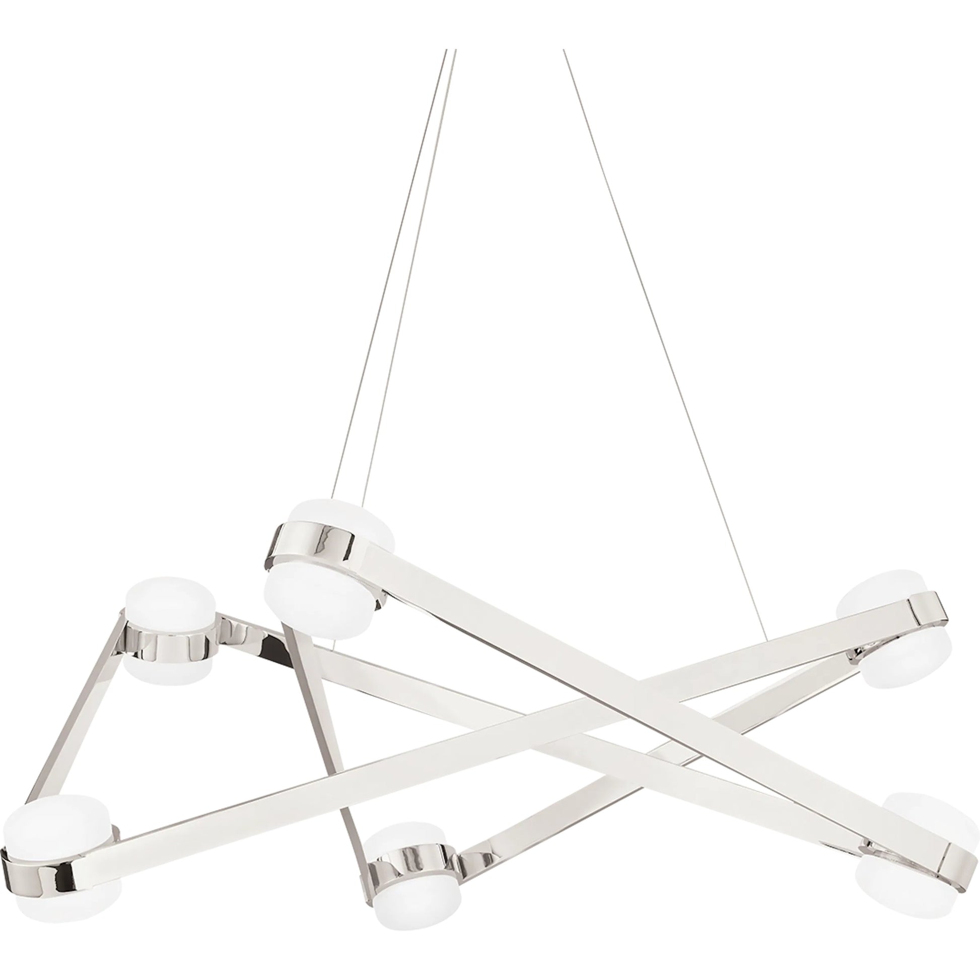 Orbit 6 Light Chandelier by Hudson Valley. Made from brass in a modern style.