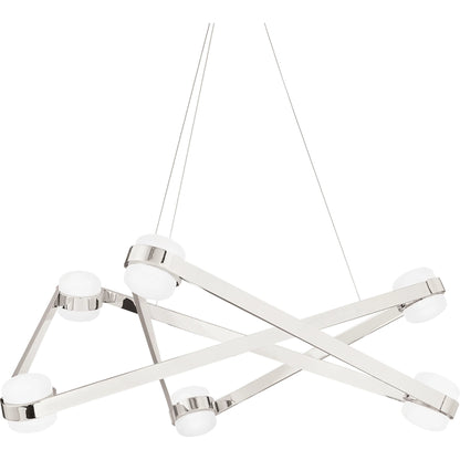 Orbit 6 Light Chandelier by Hudson Valley. Made from brass in a modern style.