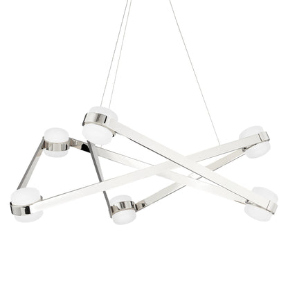 Orbit 6 Light Chandelier by Hudson Valley. Made from brass in a modern style.