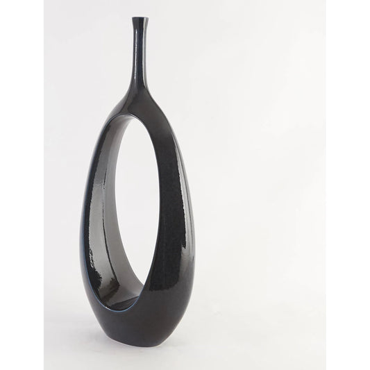 Open Oval Ring Vase by Global Views. Made from ceramic in a eclectic & global style.
