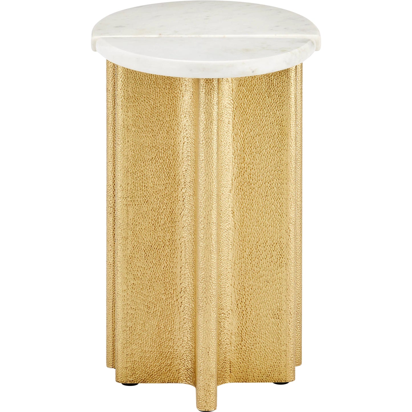 005 SI-2387019 | Additional Silo | Doublet Marble Accent Table Set by Currey and Company in white, antique brass. Made from banswara marble, brass, engineered wood in a modern style.