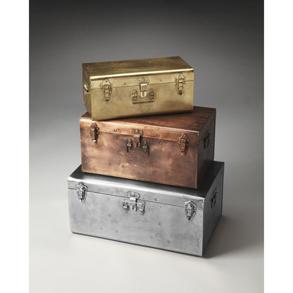 Spirit Iron Storage Trunk Set by Butler Specialty Company in assorted and hors d'oeuvres. Made from iron in a modern style.