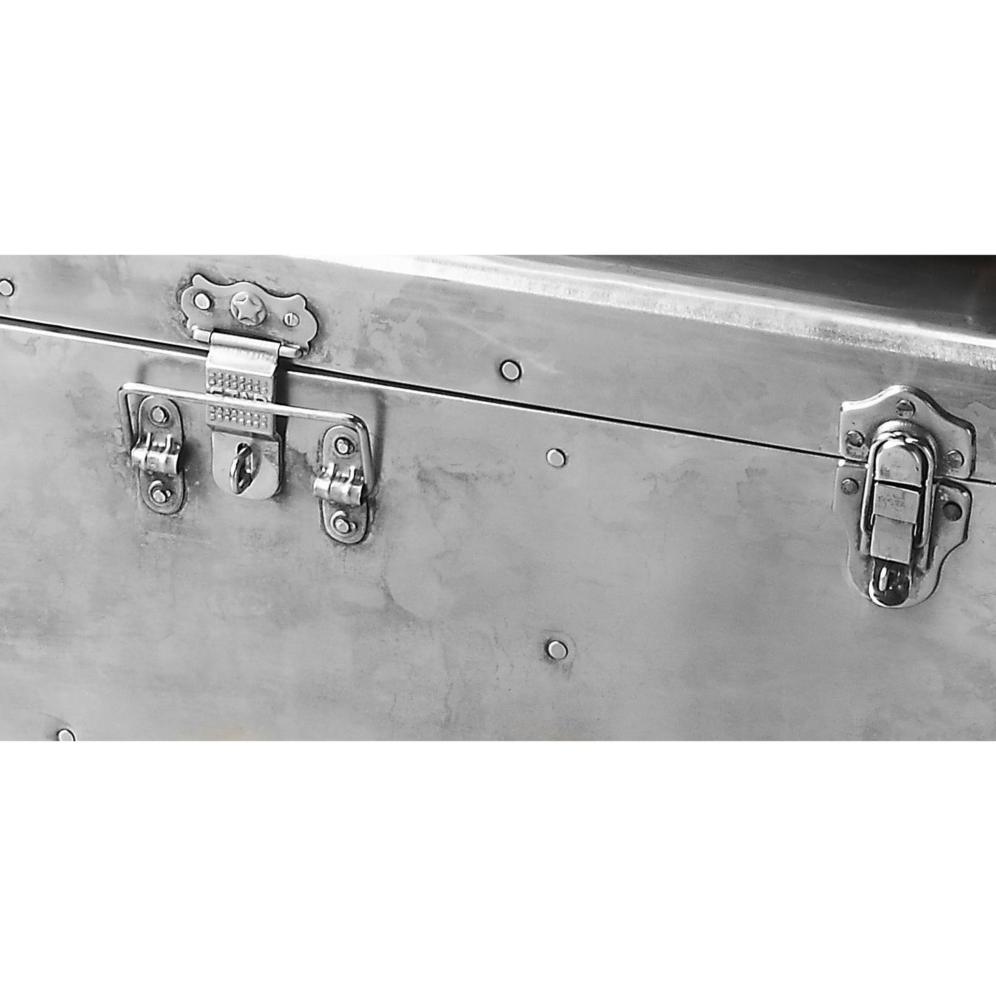003 O-BUTLER-2744016 | Closeup | Spirit Iron Storage Trunk Set by Butler Specialty Company in assorted and hors d'oeuvres. Made from iron in a modern style.
