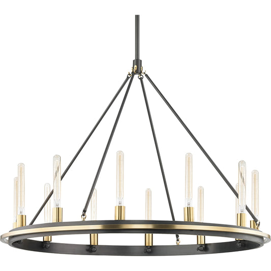 Chambers 12-Light Chandelier by Hudson Valley. Made from metal in a transitional style.