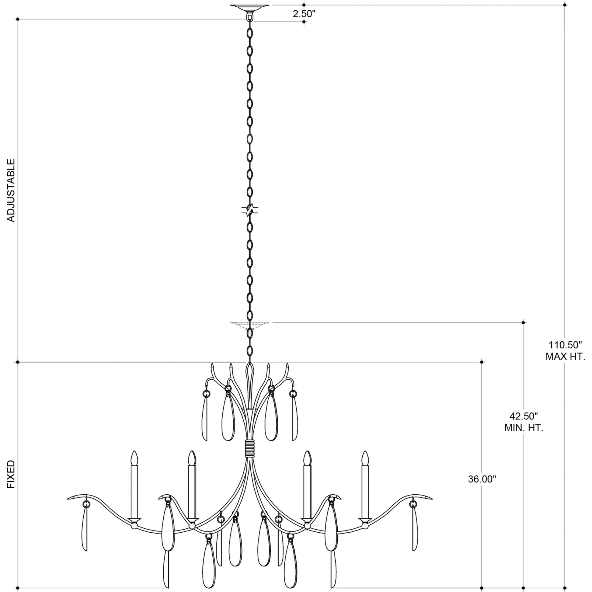 Marshallia Chandelier by Currey and Company in rustic gold, faux rock crystal. Made from wrought iron, glass in a transitional style.