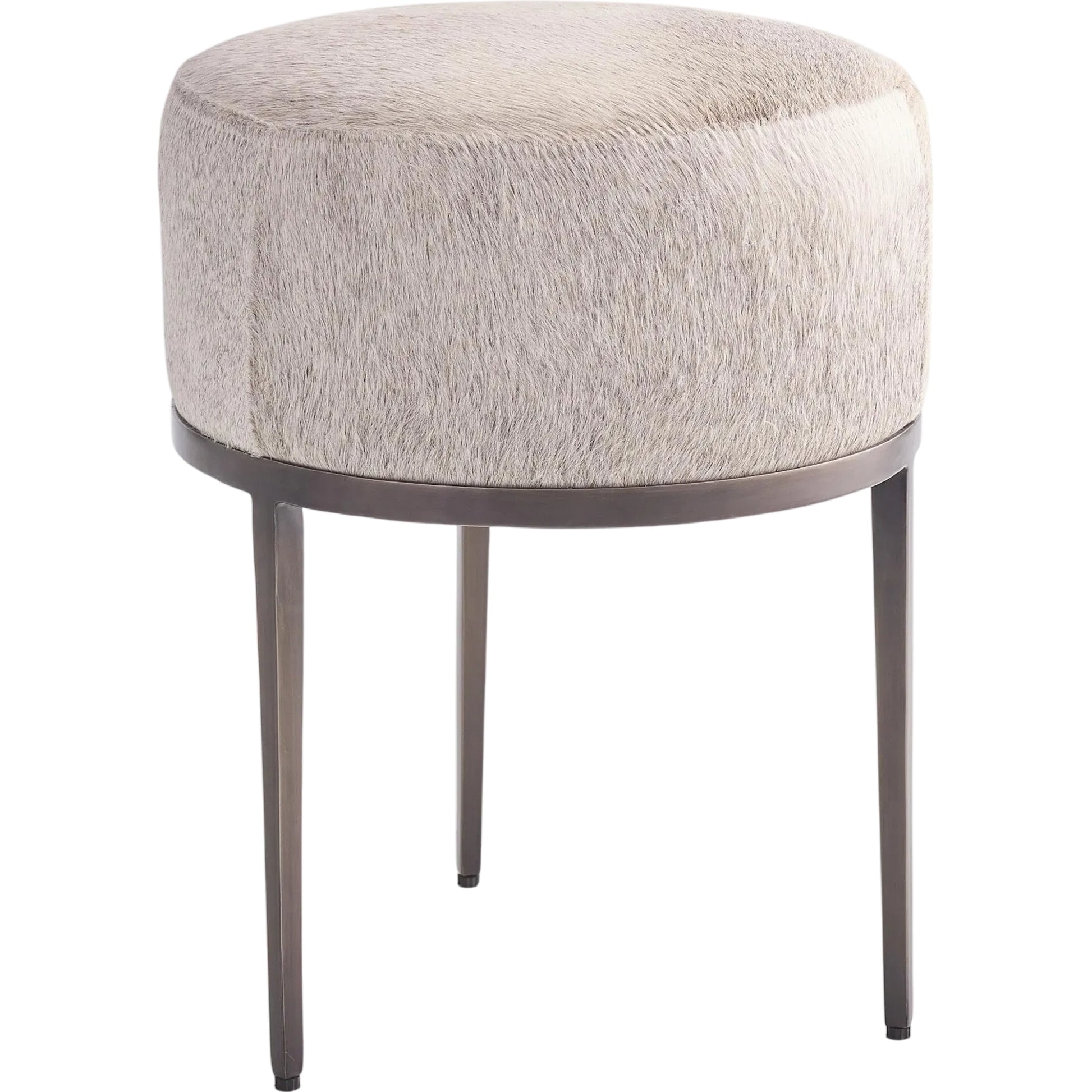 Urban Stool with Hair-On-Hide by Global Views. Made from mango, plyboard, iron in a transitional style.