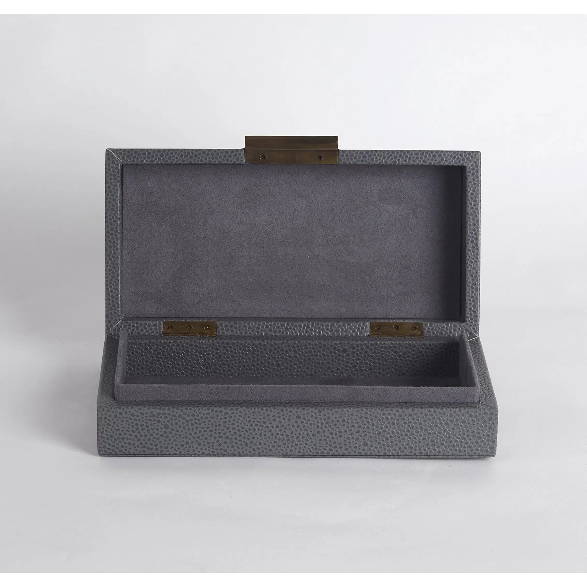 Alpen Box by Global Views. Made from mdf, leather, polyester suede in a transitional style.