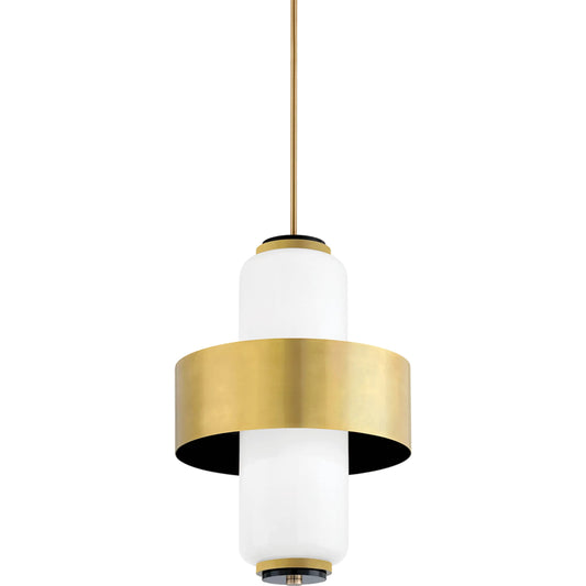 Melrose Pendant by Corbett in vintage brass. Made from solid brass in a modern style.