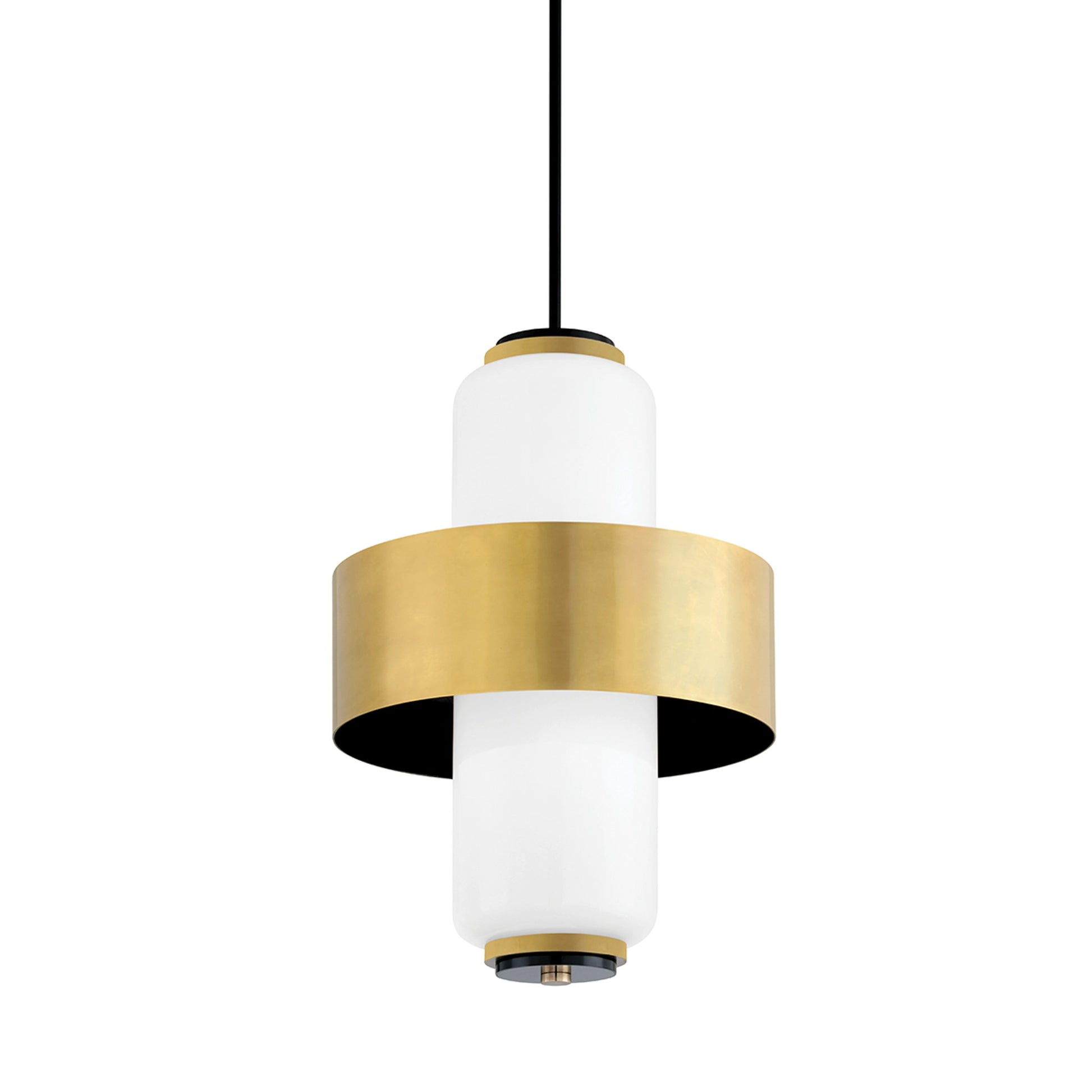 Melrose Pendant by Corbett in vintage brass. Made from solid brass in a modern style.