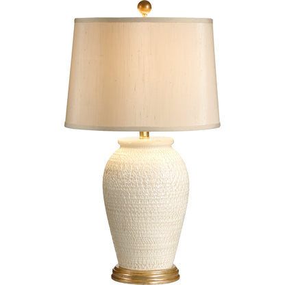 Lucia Lamp by Wildwood in art glaze, antique gold. Made from ceramic, porcelain in a transitional style.