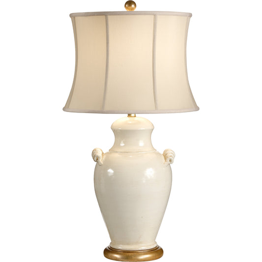 Gisella Lamp by Wildwood in white. Made from ceramic, porcelain in a transitional style.