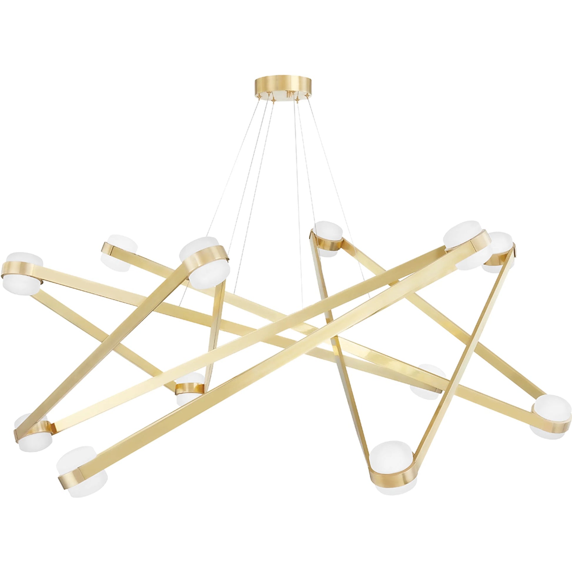 Orbit 12 Light Chandelier by Hudson Valley. Made from brass in a modern style.