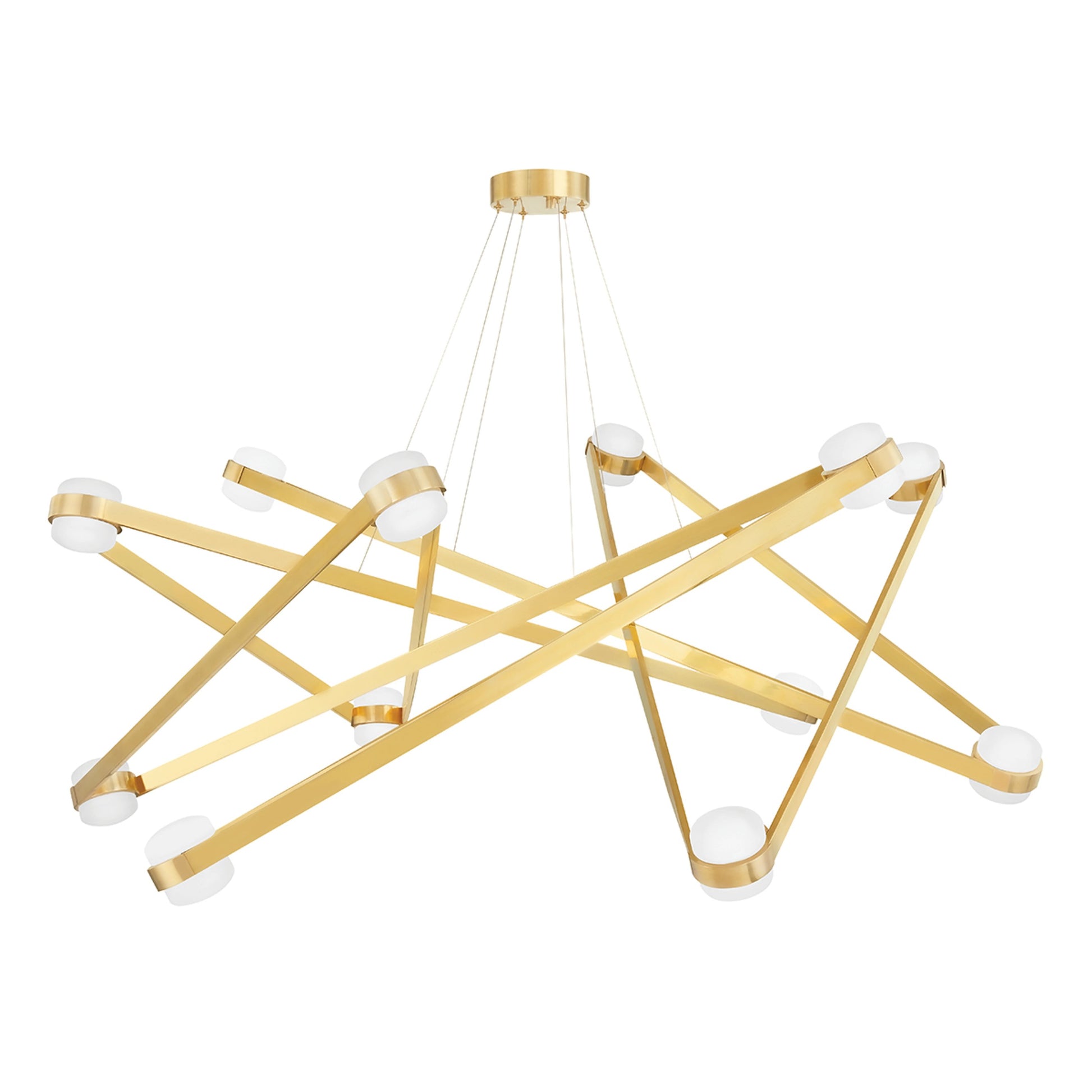 Orbit 12 Light Chandelier by Hudson Valley. Made from brass in a modern style.