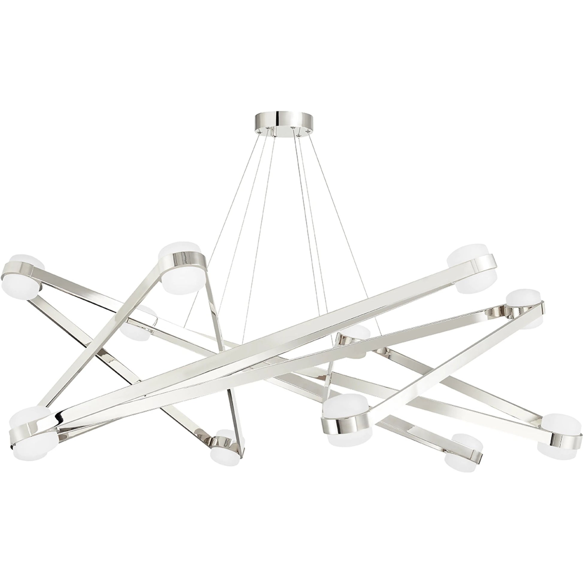 Orbit 12 Light Chandelier by Hudson Valley. Made from brass in a modern style.