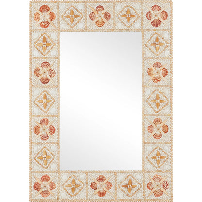 Junonia Mirror by Currey and Company in natural. Made from shell, wood, glass in a eclectic & global style.