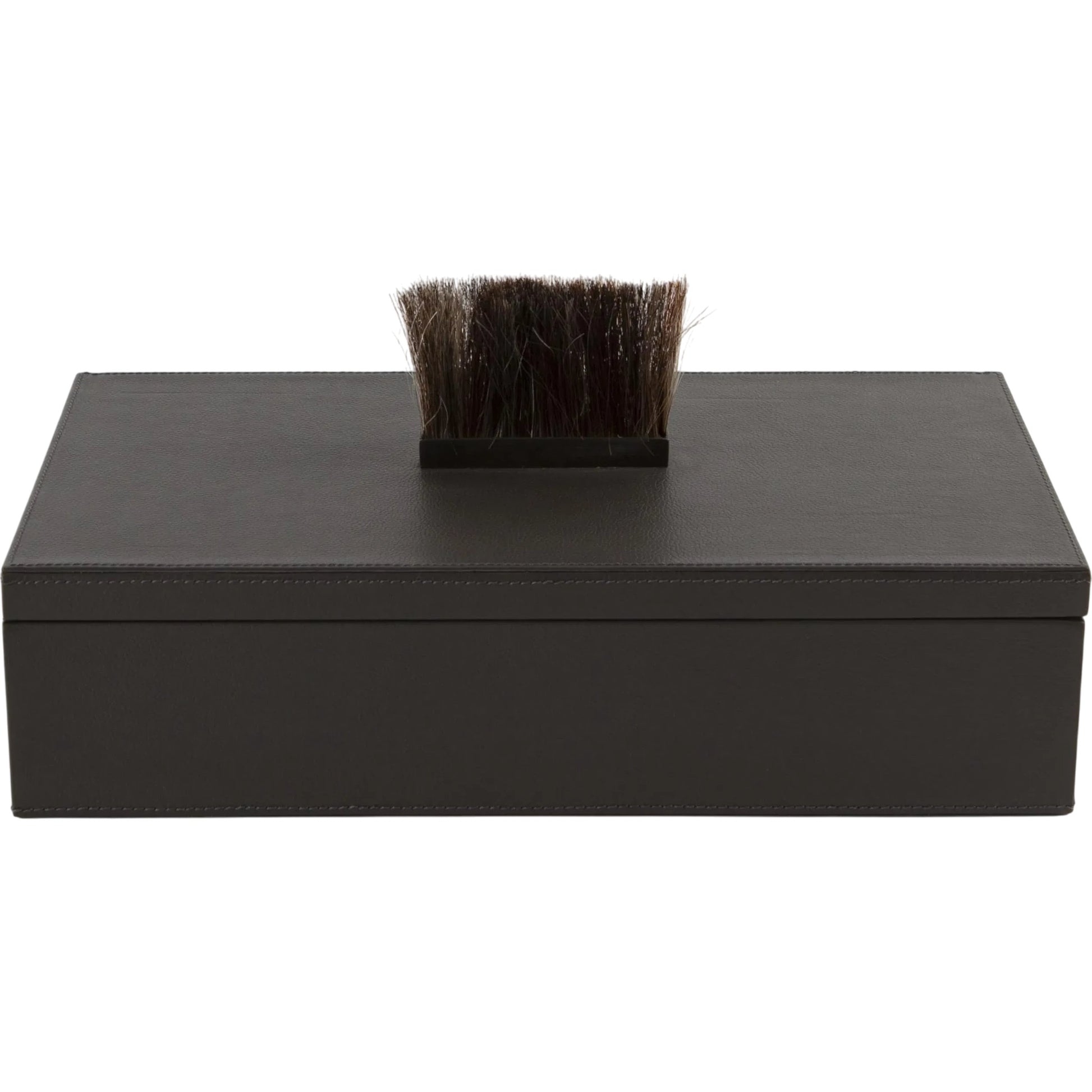 Harrington Box by Global Views. Made from mdf, brass, horse hair, leather cladding in a traditional style.