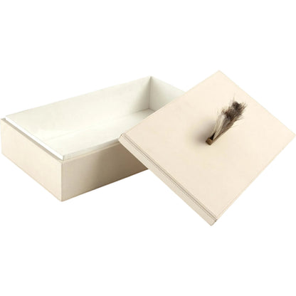 Harrington Box by Global Views. Made from mdf, brass, horse hair, leather cladding in a traditional style.