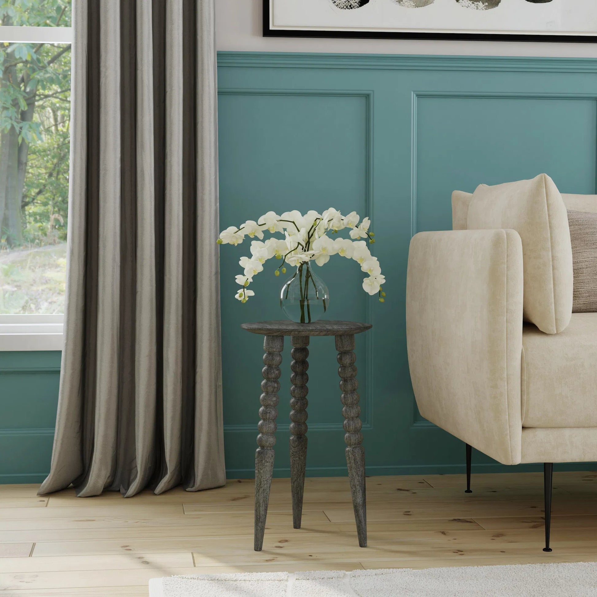 Fluornoy Accent Table by Butler Specialty Company in artifacts. Made from mango wood solids in a traditional style.