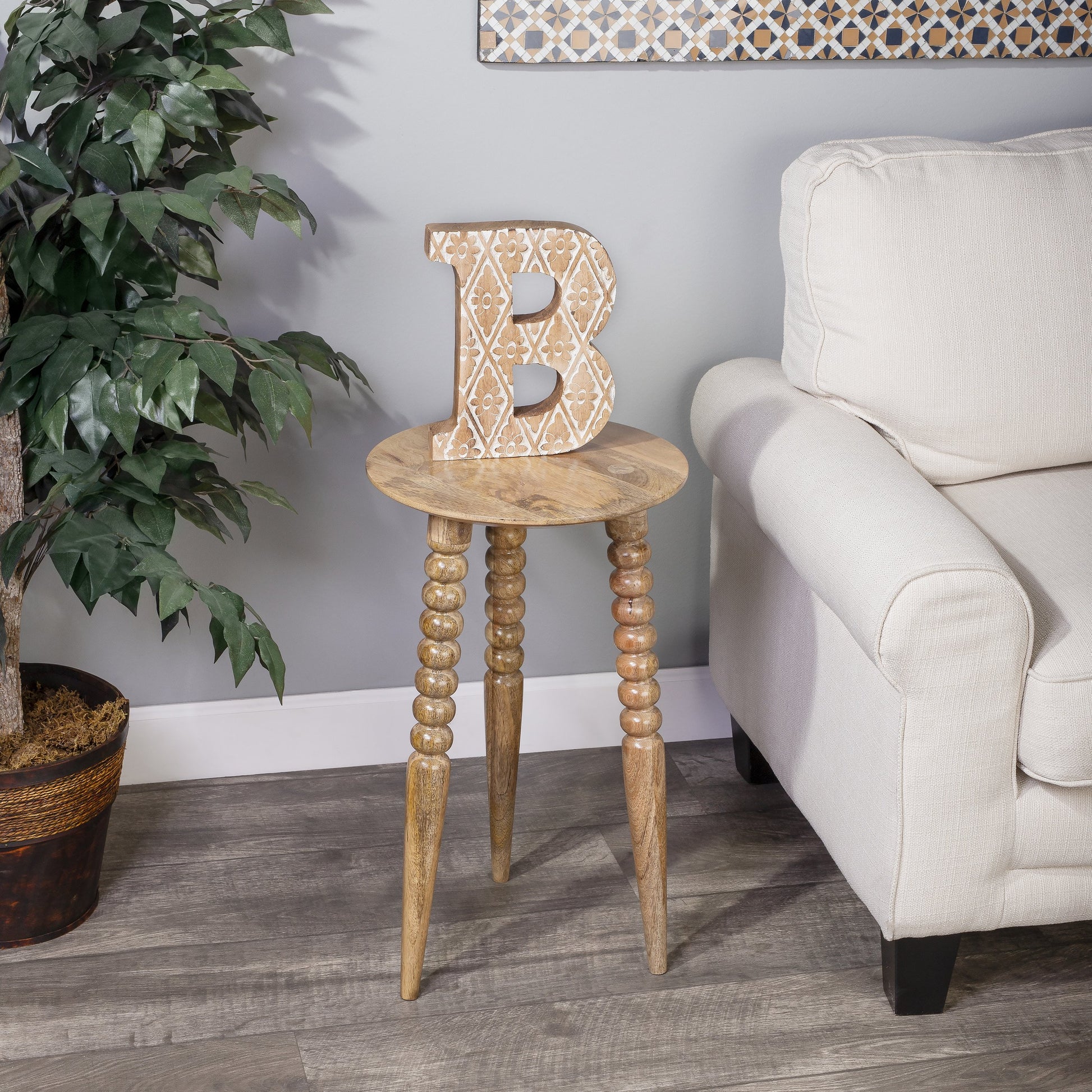 Fluornoy Accent Table by Butler Specialty Company in artifacts. Made from mango wood solids in a traditional style.