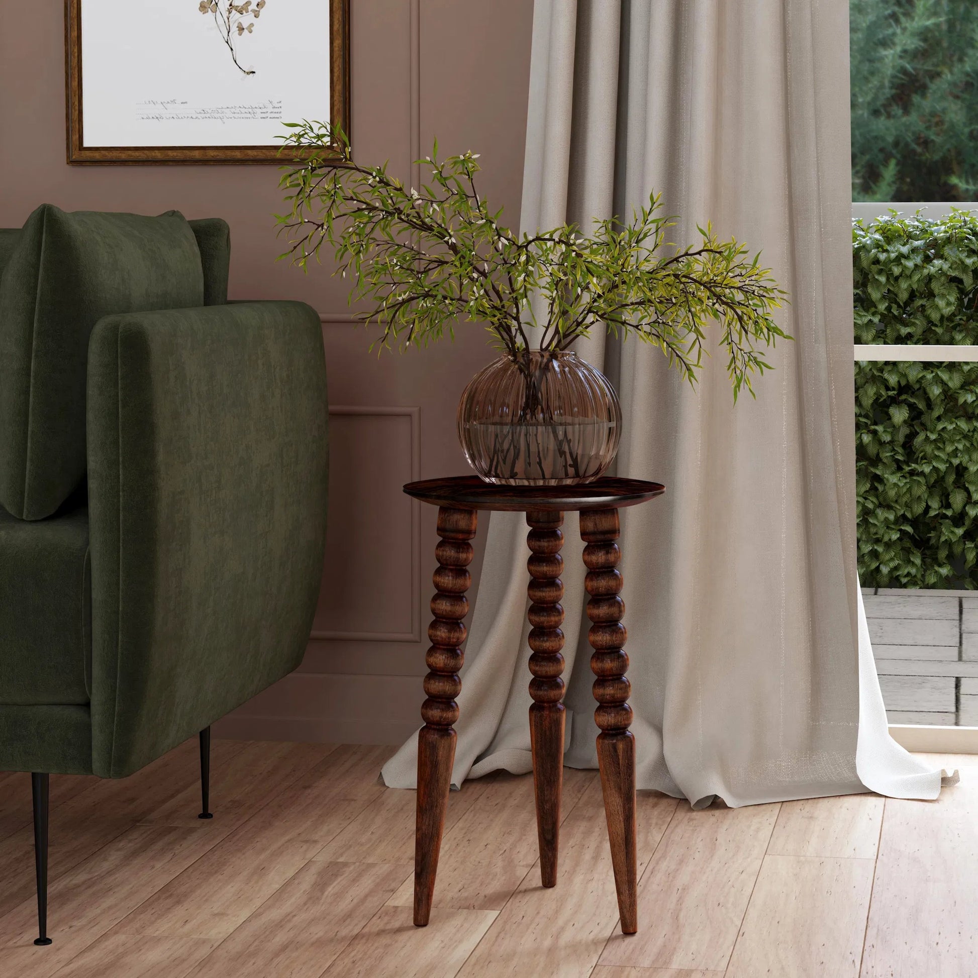 Fluornoy Accent Table by Butler Specialty Company in artifacts. Made from mango wood solids in a traditional style.
