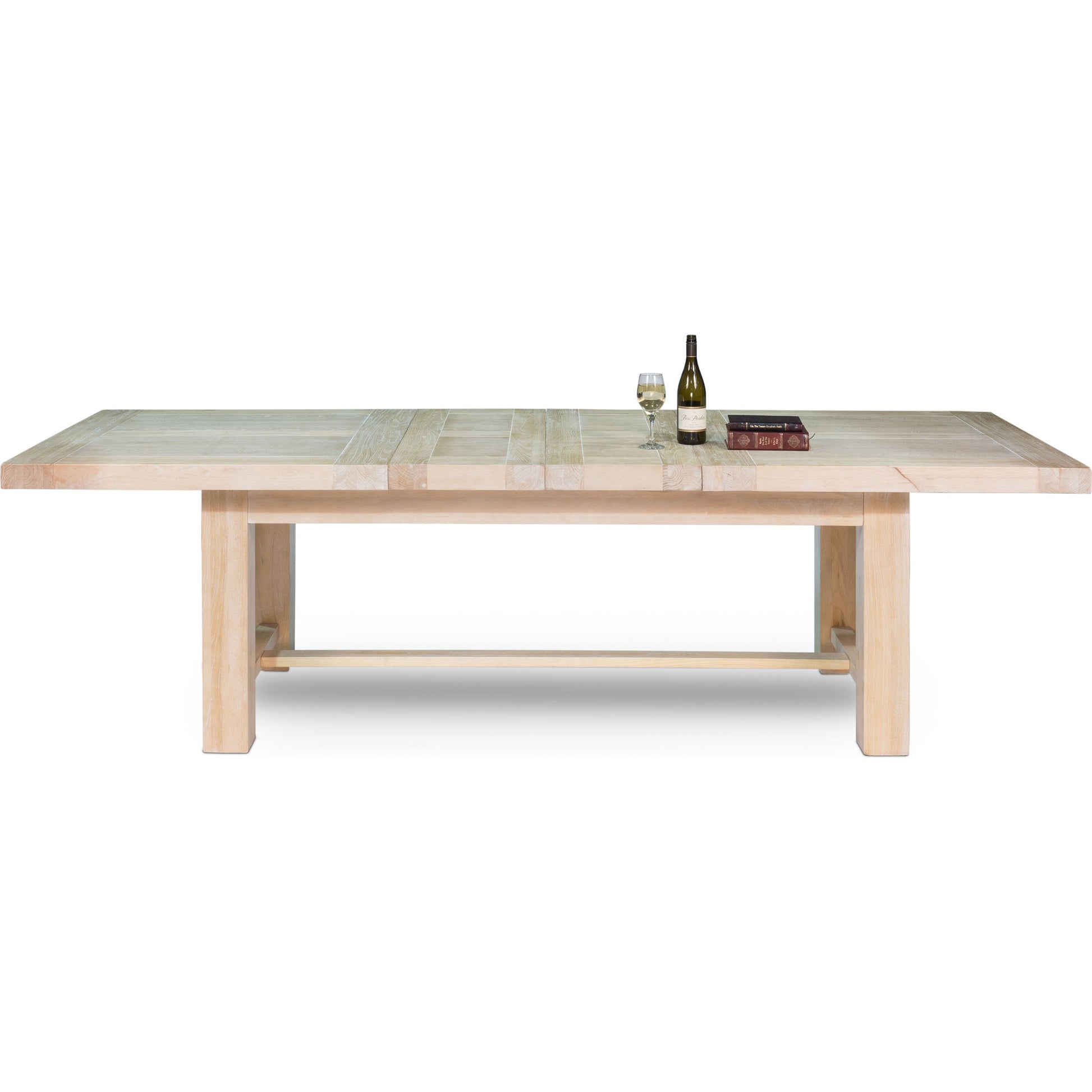 Bauhaus Extendable Dining Table by Sarreid Ltd. in natural oak. Made from oak in a cottage & farmhouse style.