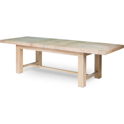 Bauhaus Extendable Dining Table by Sarreid Ltd. in natural oak. Made from oak in a cottage & farmhouse style.