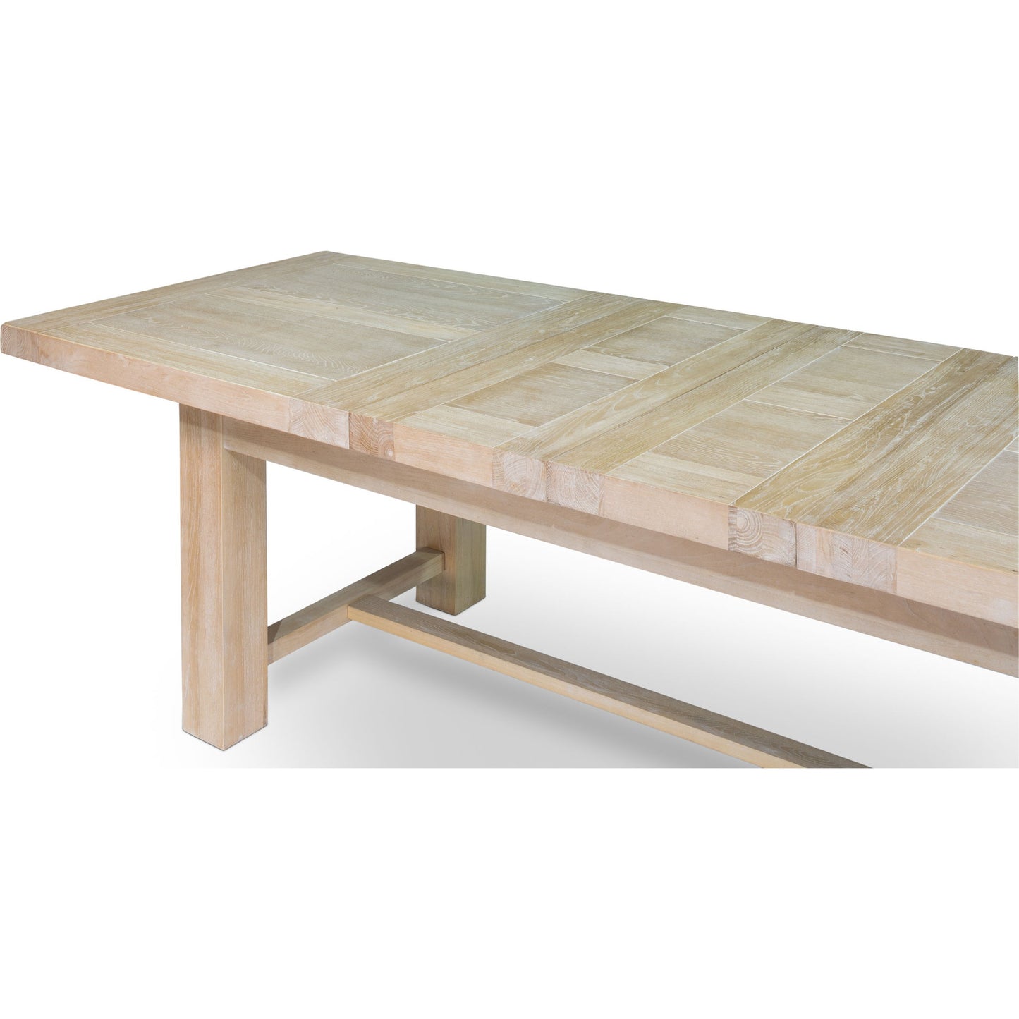 008 O-SARRIED-LTD-27736 | Closeup | Bauhaus Extendable Dining Table by Sarreid Ltd. in natural oak. Made from oak in a cottage & farmhouse style.