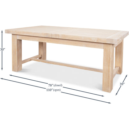 Bauhaus Extendable Dining Table by Sarreid Ltd. in natural oak. Made from oak in a cottage & farmhouse style.