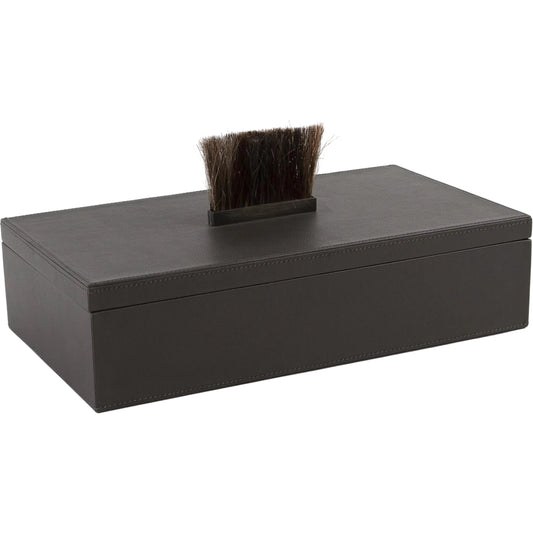 Harrington Box by Global Views. Made from mdf, brass, horse hair, leather cladding in a unique style.
