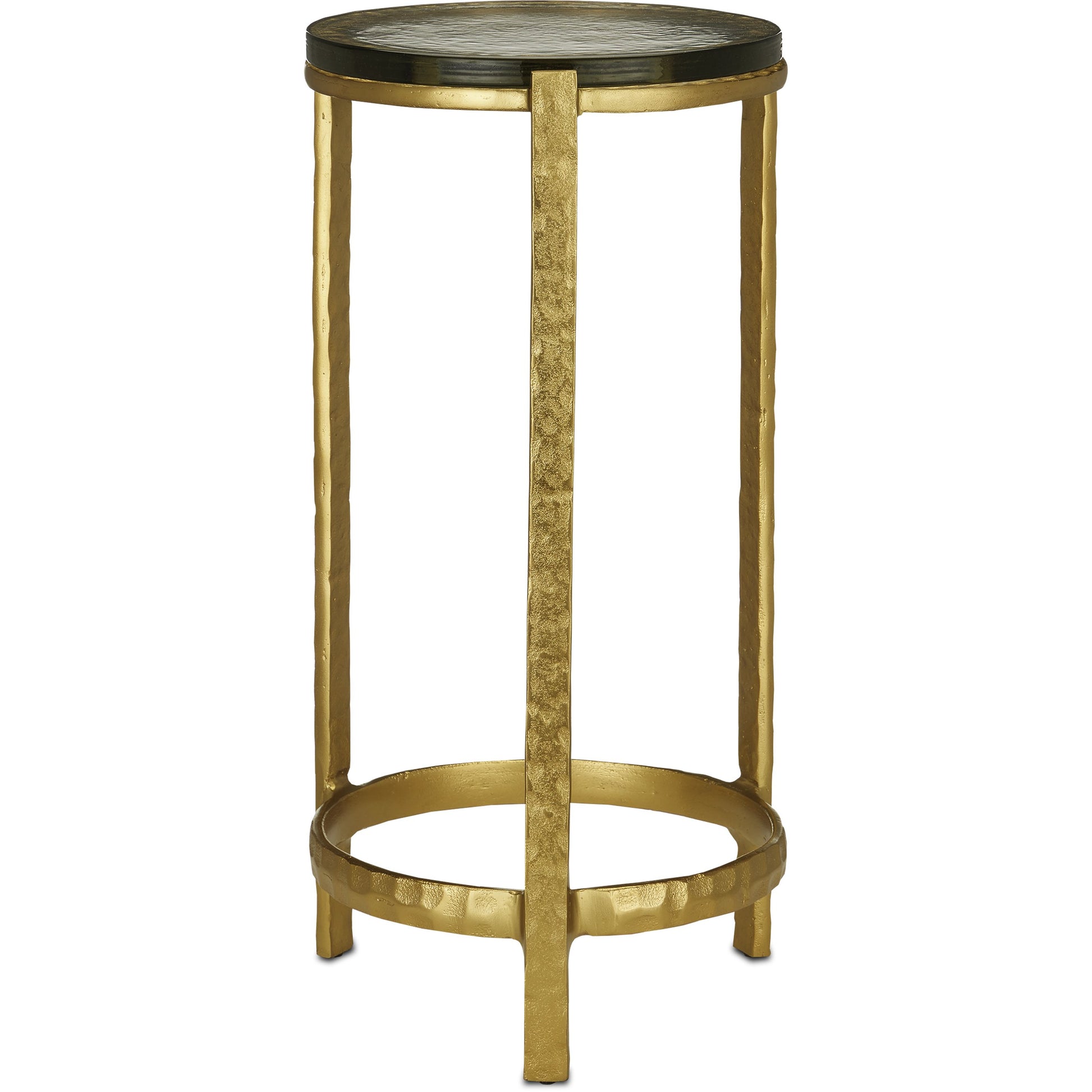 Acea Drinks Table by Currey and Company. Made from cast aluminum, cast glass in a modern style.