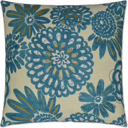 Flower Pops by DV Kap Home in blue, peacock. Made from 100% cotton in a modern style.