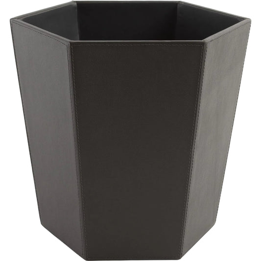 Tiffany Wastebasket by Global Views. Made from mdf, leather cladding in a transitional style.