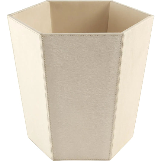 Tiffany Wastebasket by Global Views. Made from mdf, leather cladding in a transitional style.