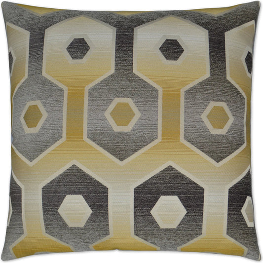 Quattroporte Pillow by DV Kap Home in grey, yellow. Made from 76% rayon, 24% polyester in a unique style.