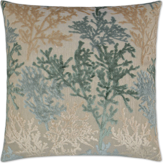 Barbados by DV Kap Home in mist, taupe, tan, turquoise, teal, laguna. Made from 53% viscose, 47% polyester in a coastal style.