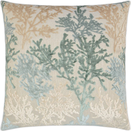 Barbados Pillow by DV Kap Home in laguna. Made from 53% viscose, 47% polyester in a unique style.