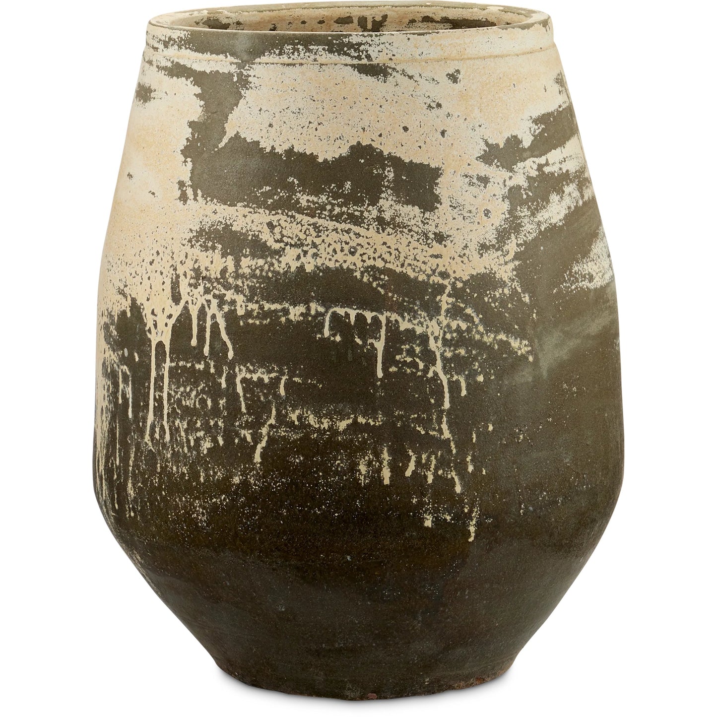 005 SI-1924182 | Additional Silo | Sicilia Antique White Planter by Currey and Company in greenish white. Made from terracotta in a modern style.