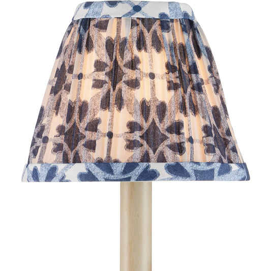 Pembrook Tapered Chandelier Shade by Currey and Company in blue and blue. Made from cotton in a cottage & farmhouse style.