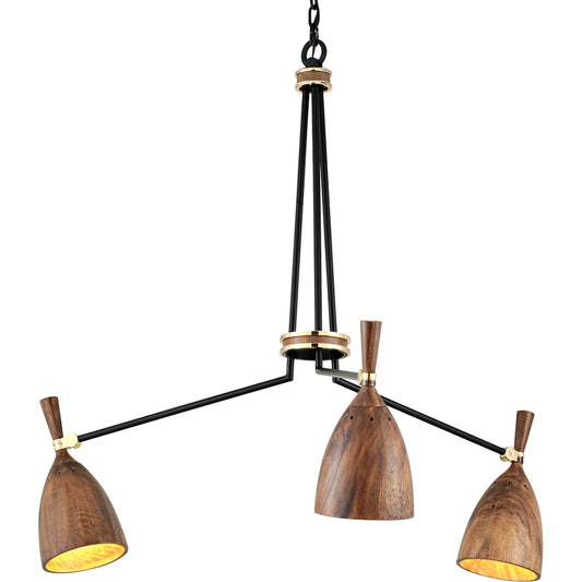 Utopia 3-Light Chandelier by Corbett in soft black. Made from hand crafted iron in a unique style.