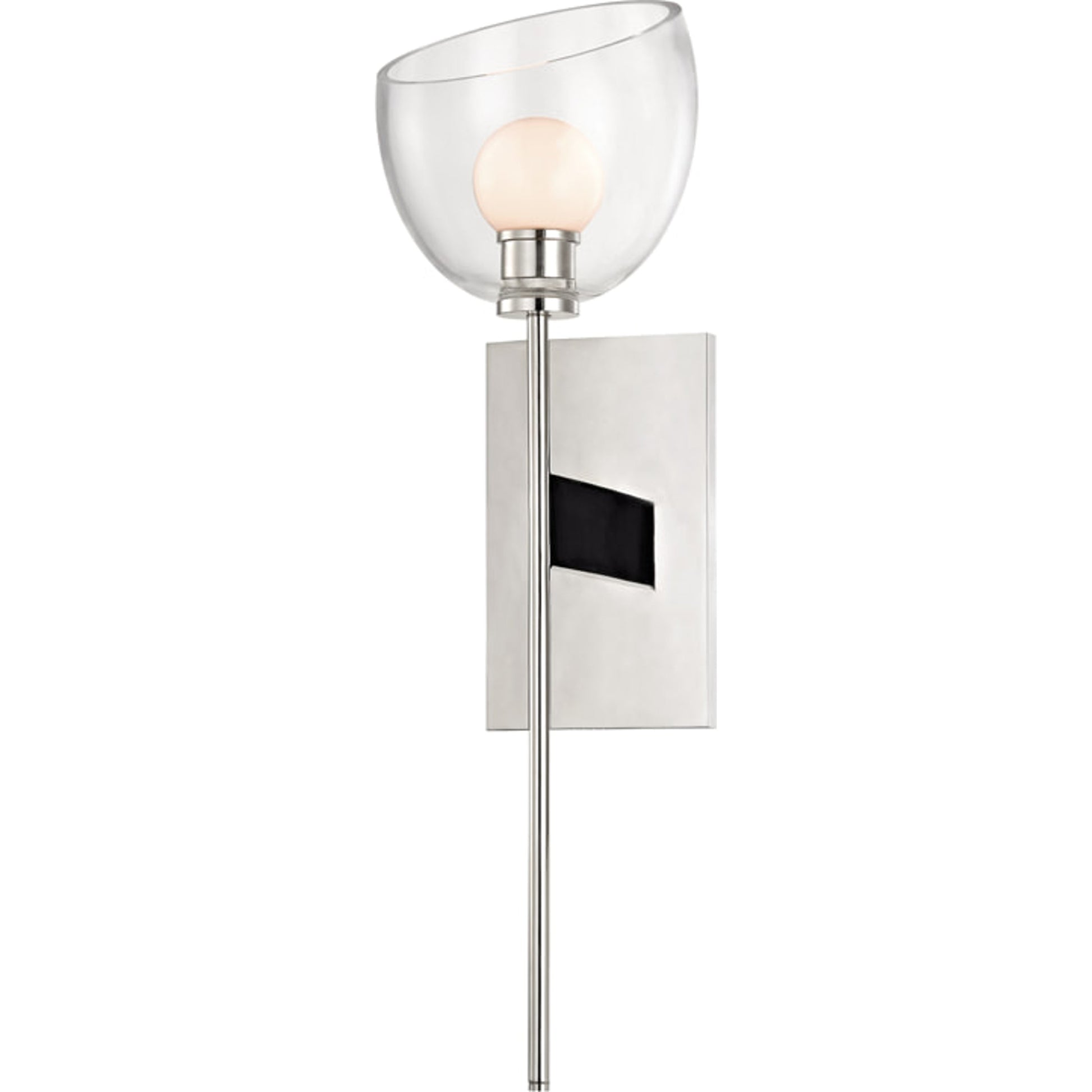 Davis Wall Sconce by Hudson Valley in polished nickel. Made from brass in a transitional style.