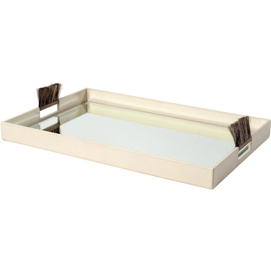 Harrington Tray by Global Views. Made from mdf, brass, horse hair, mirror, leather cladding in a unique style.